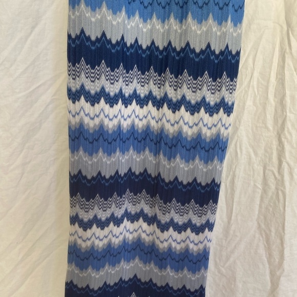 AQUA BLUE WHITE MAXI Summer Dress Size Small - Picture 3 of 9